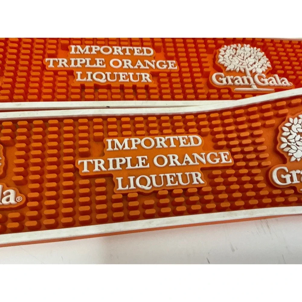 Gran Gala Bar Mat Set of 2 Triple Orange Liqueur Rubber Service Rail Mats 23.5in